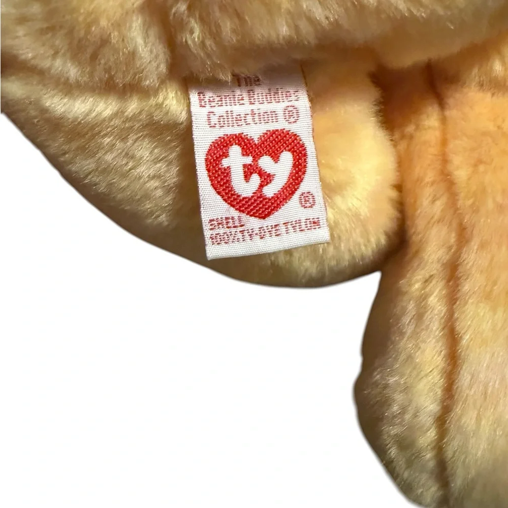 Ty 2001 Orange Plush Bear with Bow
